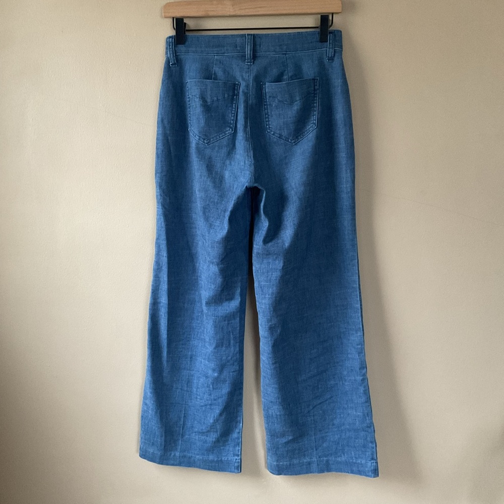 Evereve Wide Legs Pants Chambray Size 24 - Picture 6 of 6